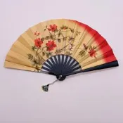 【原廠品質驗證】6寸7寸小號新款印染折扇子韓式絹布雙面印刷扇  廠家銷售