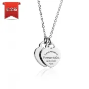(近新品) Tiffany&Co. 蒂芙尼 迷你雙愛心925純銀項鍊