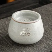 窯變茶渣缸帶蓋家用陶瓷功夫茶配茶洗杯建水零配水孟茶水缸廢水桶集华~精品