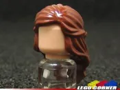 【LEGO CORNER】Reddish Brown Minifig, Princess Hair with French Braid around Sides 棕色人偶頭飾、法式公主頭∼全新