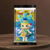 回響小舖 【高透展示盒】壓克力燈箱 展示盒 手辦收納盒 公仔展示櫃 泡泡瑪特專用 防塵防潮 LED燈光 適用400%尺寸 童心公主系列 居家擺飾收藏