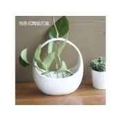 (店+)【巨路生活】陶瓷花盆 懸掛多肉水培花盆 皮帶壁掛吊籃花盆陶瓷花盆