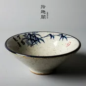 全球選品1館 生活百貨 景德鎮陶瓷品茗杯手繪茶杯粗陶仿古斗笠杯主人杯單杯杯子四君子大