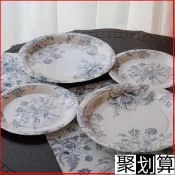 ✨一次性餐具👉一次性中式紙盤 青花瓷露營野餐盤子 燒烤盤 水果盤 甜品盤 kty蛋糕盤 生日蛋糕盤 戶外團建餐具