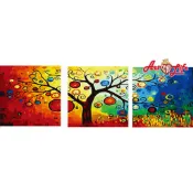 ArtLife 藝術生活 93037發財樹_50x50cmx3幅含框  已投保商品責任險 DIY 數字油畫 現貨