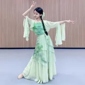 2025女新款漸層仙氣演出練功服中國舞古典風飄逸古典舞紗衣大裙擺 P 9 5 J