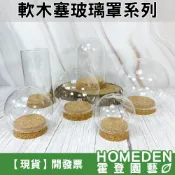 (店+)軟木塞玻璃罩系列 玻璃盅罩 玻璃球罩 永生花罩 乾燥花罩 不凋花罩 玻璃防塵罩【HOMEDEN霍登園藝】