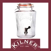 【激安殿堂】KILNER 復古玻璃飲料桶 直條紋造型 8000ml