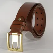 徽耀國際 Mark Honor 皮帶 100%真皮皮革時尚腰帶 銅扣針扣 寛版 咖啡 S尺寸 -Mark Honor-免費烙印服務【全壘打跨店最高20%點數回饋】