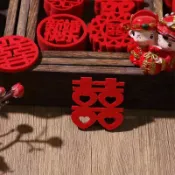 現貨🔺囍立喜瓦🔻愛心囍字 手拋囍字 結婚迷你小囍字 拋灑喜 婚房裝飾 拋灑果盤 婚禮佈置用品 迷你喜字貼 創意婚慶道具