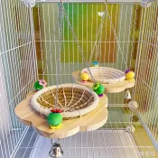 精選寵物用品 鸚鵡窩虎皮睡覺鳥窩鞦韆吊床牡丹玄鳳月架月台手工編織巢保暖玩具 鳥玩具 鸚鵡玩具用品