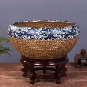 免運 特惠/附發票 魚缸 盆 水缸 景德鎮陶瓷魚缸養魚盆青花瓷金魚缸魚盆烏龜缸睡碗蓮家居花盆擺件工廠直銷 店長推薦 售後保障 全館折扣 5s722