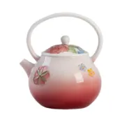 功夫茶具 玉泥提梁壺 陶瓷茶具套組 漸變色蓋碗 聞香杯 品茗杯 球孔過濾 手繪團花 有田燒