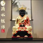 香樟木佛像 清水祖師爺神像 閩南泉州祖師公 客廳供奉擺件 手工雕刻 正金10寸12寸16寸19寸