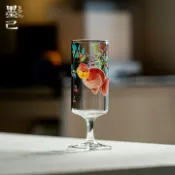 全球選品1館 生活百貨 墨己瑞璃櫻桃蘭壽高腳杯高顏值聞香杯玻璃綠茶杯家用高足香檳酒杯