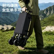 露營車家用取快遞推車買菜車搬運購物兒童野營露營拖車摺疊工具車