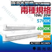 【築光坊】飛利浦 LED支架燈 晶巧 10W 20W 5700K 4000K 3000K 全電壓