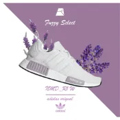 【逢甲 FUZZY】Adidas NMD R1 白紫 女鞋 BD8024