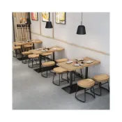 (店+)藝尚 限時下殺 商用餐桌 咖啡桌椅 長條桌  餐廳桌椅組閤 實木 經濟桌椅 奶茶小喫甜品麵館麻辣燙螺螄粉商用餐臺 桌子