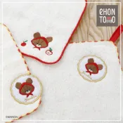 小熊學校 the bears' school 上學熊 純棉刺繡 長絨棉 棉花糖 迷你小方巾 手帕 擦手巾 20*20