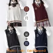 【可開統編】【日月星辰】jk制服毛衣馬甲背心學院風春秋新款撞色針織寬鬆背心