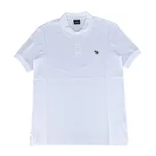 PAUL SMITH彩色斑馬小LOGO棉質珠地布POLO衫(男款/白)