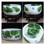 陶瓷桌麵水缸 金魚缸 烏龜 睡蓮 荷花盆 客廳裝飾擺件