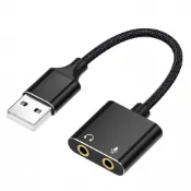 (店+)Lococo樂客客 USB轉3.5mm外接音效卡轉換器電腦耳機麥克風音源轉接線