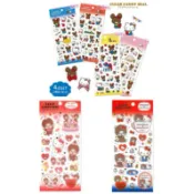 💕Y&M的雜貨舖💕 日本正版🇯🇵三麗鷗Sanrio聯名款《Kitty&小熊學校&夢奇奇水晶糖果立體貼紙》