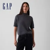 【GAP】CashSoft半高領五分袖毛衣-灰色(912519)