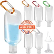【批發價】30ml / 50ml 酒精噴霧瓶, 帶鑰匙扣 / 透明空迷你擠壓瓶 / 精油, 帶登山扣的香水旅行容器