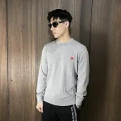 美國百分百【全新真品】HUGO BOSS 針織毛衣 圓領 男款 休閒 素面 針織 長袖上衣 logo 灰色 CZ26