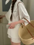 NEROLI 韓國服飾 水晶 韓國東大門正品 寬鬆 素T 短袖圓領T 男友over size 長版上衣 長T