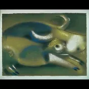 【劉其偉藝術典藏】親筆簽名限量發行石版畫(生肖系列--牛)