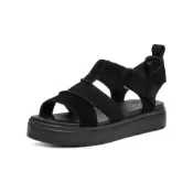 (店+)【UGG】1170531-BTNL UGG 復古圓頭厚底 一字帶涼鞋 女款 黑色