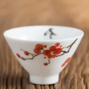 協貿國際日用品生活2館 功夫茶杯陶瓷茶碗手繪品茗杯單白瓷茶具主人杯小茶盞斗笠杯小清新