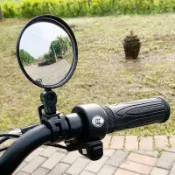 💝爆款免運💝自行車後視鏡 三輪車倒車鏡 免打孔安裝 短桿設計 高清凸面鏡 360度旋轉 安全防摔 騎行配件