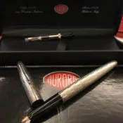 義大利🇮🇹 Aurora 98 方格紋 925純銀14 K 尖鋼筆