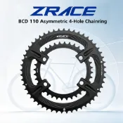 ZRACE BCD110 四孔非对称公路车齿盘,相容 105 FC-R7000 / ULTEGRA FC-R8000 /