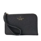 KATE SPADE Lucy 荔枝紋L型拉鍊手掛證件/手拿包-黑色