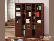 【DH】商品編號415-834-2商品名稱洛布克5.5尺胡桃色實木雙層活動書櫃。簡約雅緻。主要地區免運費