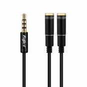 頂尖總務 fujiei 3.5mm鋁合金立體聲一分二音源分享線 (2母-1公) 分享音樂利器同時使用兩個耳機一同分享
