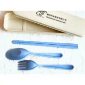 全新 創控科技 小麥環保餐具組 (筷子+湯匙+叉子) 股東會紀念品 露營 野餐 創控科技 現貨