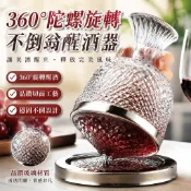 臺灣發貨〉水晶玻璃紅酒醒酒器葡萄酒旋轉分酒器歐式家用高檔陀螺酒壺不倒翁PTM