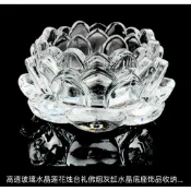 高級玻璃水晶，蓮花燈座，供燈禮佛，香薰擺件