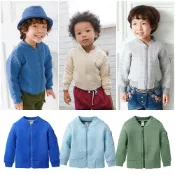 (店+)【Baby 童衣】兒童秋季外套 男童純棉休閒素色拉鍊外套 50569