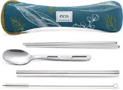 FORUOR FU eco 304不鏽鋼植粹環保吸管餐具組 藍色 FU-HC1998 SUS304