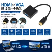 fujiei HDMI TO VGA帶Audio音源孔免電源轉換線 10CM