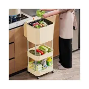 (店+)廚房垃圾桶 家用高款雙層垃圾桶 免彎腰專用垃圾桶 帶蓋大容量垃圾桶 帶輪可移動垃圾箱 加高置物