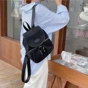 (店+)【LEESA】包包女\奶茶系\日系\尼龍後背包\迷你後背包\束口後背包\後背包\水桶包\韓國後背包\簡約\可愛